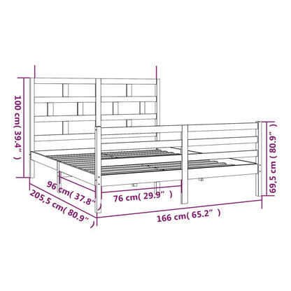 Estrutura de cama 160x200 cm madeira de pinho maciça branco