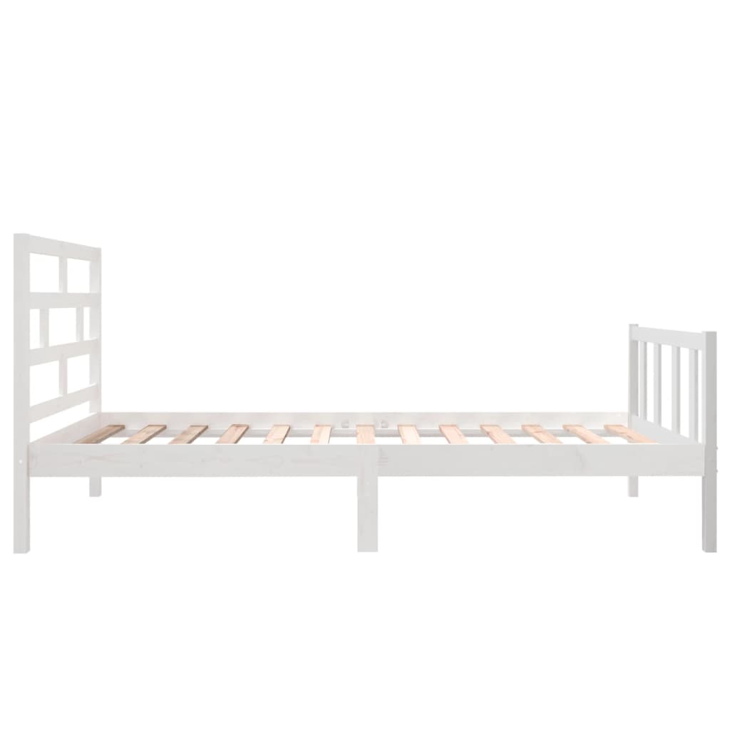 Estrutura de cama pequena solteiro 75x190cm pinho maciço branco