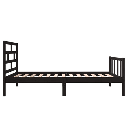 Estrutura de cama pequena solteiro 75x190 cm pinho maciço preto