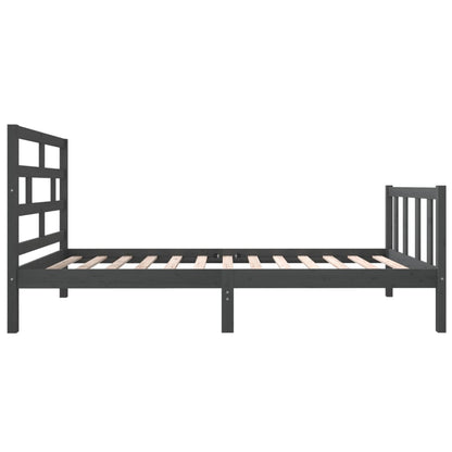 Estrutura de cama solteiro 90x190 cm pinho maciço cinza