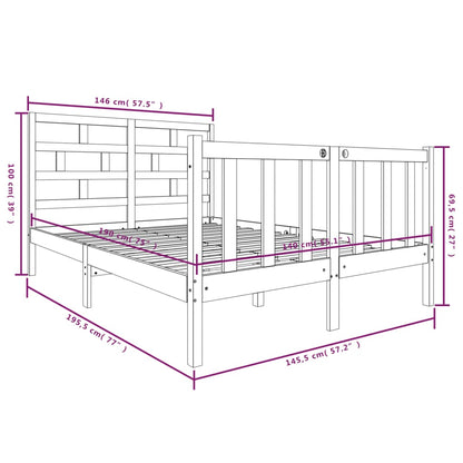 Estrutura de cama 140x190 cm pinho maciço