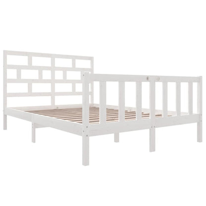 Estrutura de cama king 150x200 cm pinho maciço branco