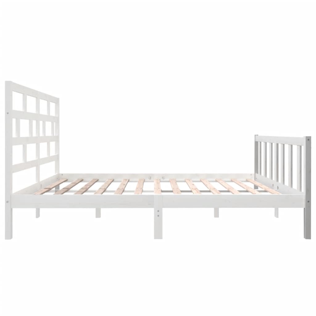 Estrutura de cama king 150x200 cm pinho maciço branco