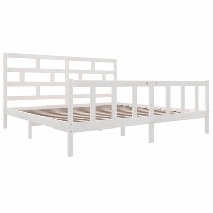 Estrutura de cama super king 180x200 cm pinho maciço branco