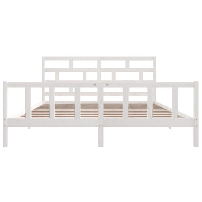 Estrutura de cama super king 180x200 cm pinho maciço branco