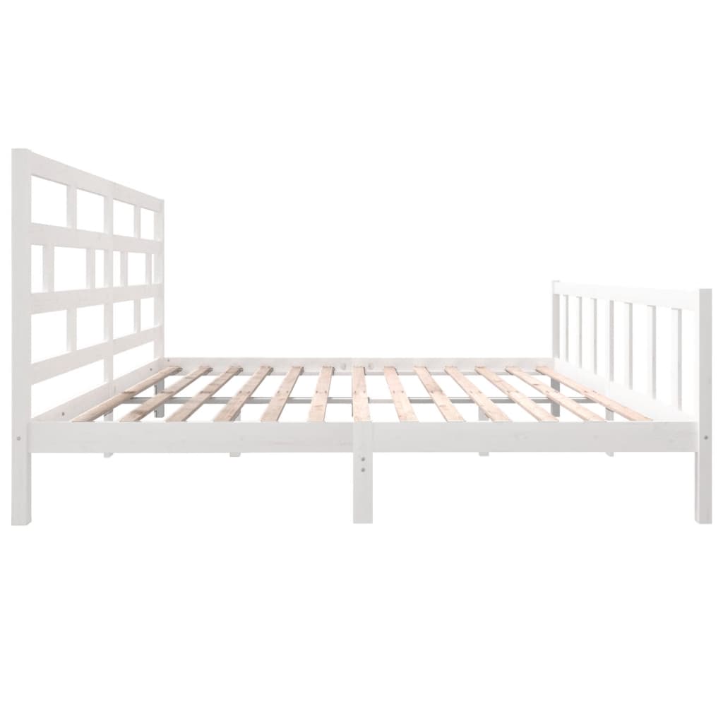 Estrutura de cama super king 180x200 cm pinho maciço branco