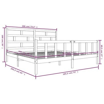 Estrutura de cama super king 180x200 cm pinho maciço branco