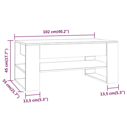 Mesa de centro 102x55x45 cm madeira processada cinza cimento