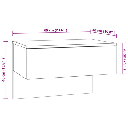 Mesas de cabeceira montagem na parede 2 pcs branco