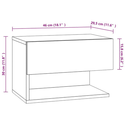 Mesa de cabeceira montagem na parede branco brilhante