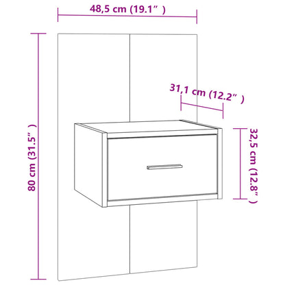 Mesa de cabeceira montagem na parede preto