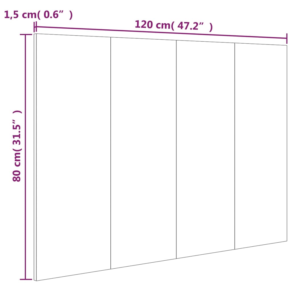 Cabeceira de cama 120x1,5x80 cm derivados de madeira branco