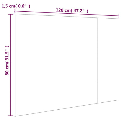 Cabeceira de cama 120x1,5x80 cm derivados de madeira branco