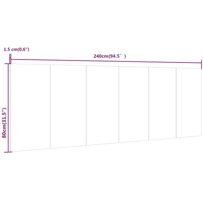 Cabeceira de parede 240x1,5x80 cm derivados de madeira branco