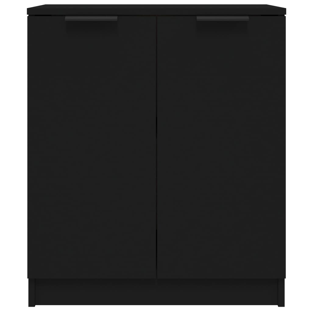 Aparador Flix - Com 2 Portas - Cor Preto - 60x30x70 cm - Em Madeira Processada - Design Minimalista