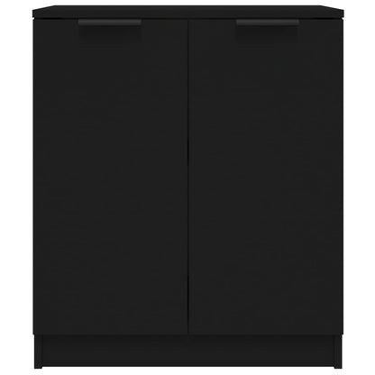 Aparador Flix - Com 2 Portas - Cor Preto - 60x30x70 cm - Em Madeira Processada - Design Minimalista