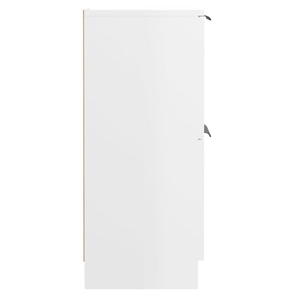 Aparador Flix - Com 4 Portas - Cor Branco Brilhante - 60x30x70 cm - Em Madeira Processada - Design Minimalista