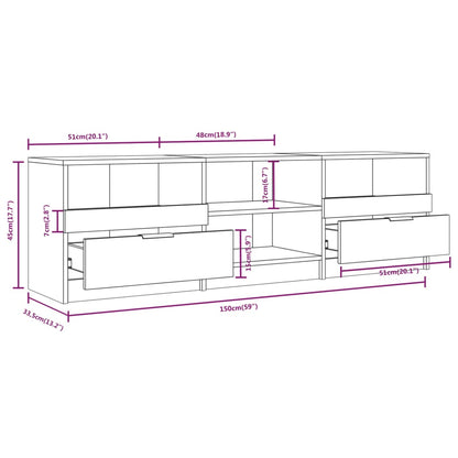 Móvel de TV 150x33,5x45 cm derivados de madeira branco