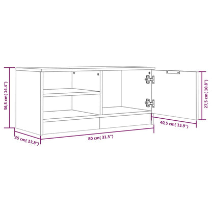 Armários TV 2pcs 80x35x36,5cm derivados madeira carvalho/branco