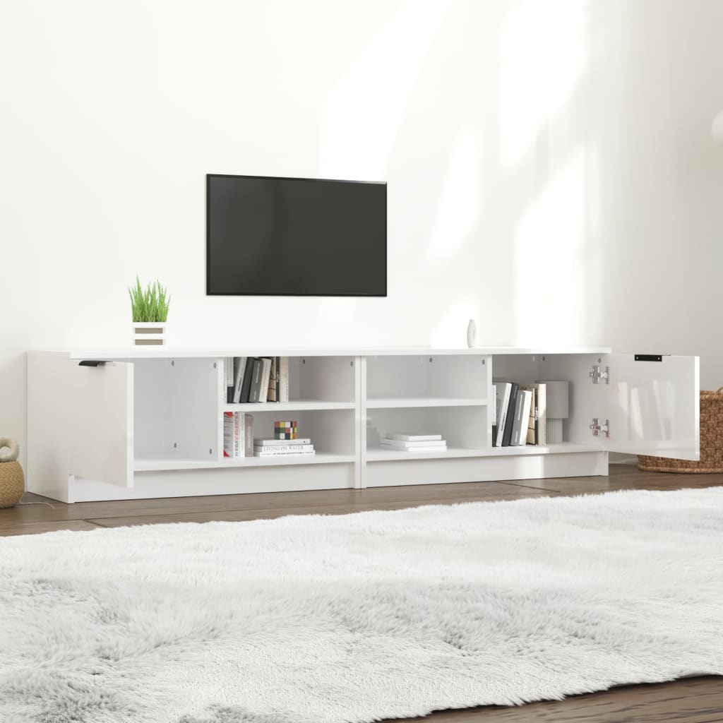 Móveis TV 2pcs 80x35x36,5cm derivados madeira branco brilhante