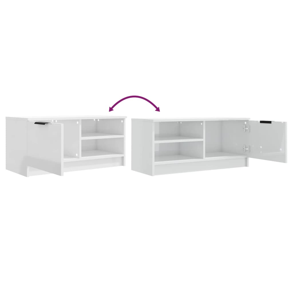 Móveis TV 2pcs 80x35x36,5cm derivados madeira branco brilhante