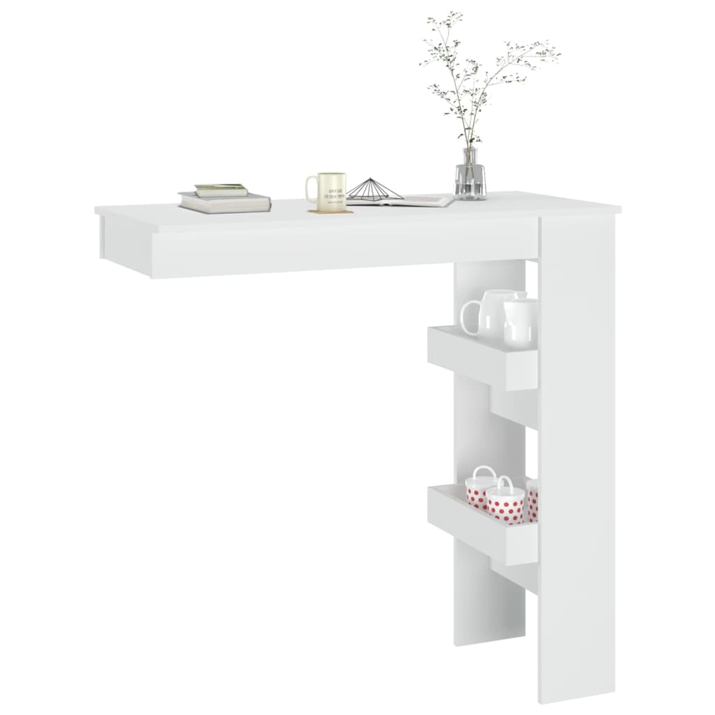 Mesa de bar p/ parede 102x45x103,5 cm derivados madeira branco