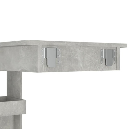 Mesa bar parede 102x45x103,5cm derivados madeira cinza cimento