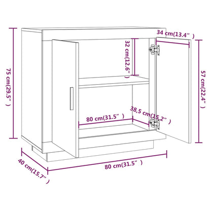 Aparador Judy com 2 Portas de 80 cm - Carvalho - Design Moderno