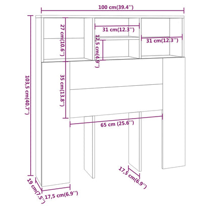 Cabeceira de Cama Dakota com Prateleiras de 100cm - Carvalho - Design Nórdico