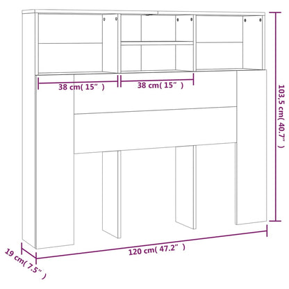 Cabeceira de cama com armário 120x19x103,5 cm branco