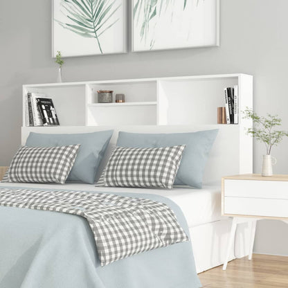 Cabeceira de Cama Dakota com Prateleiras de 160cm - Branco - Design Nórdico