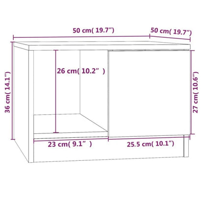 Mesa de centro 50x50x36 cm derivados de madeira cinzento sonoma