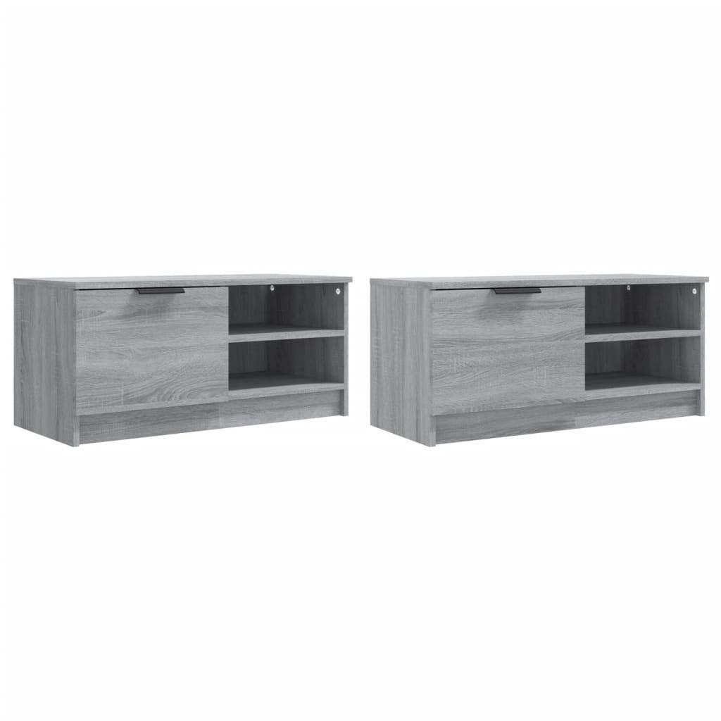 Armários TV 2pcs 80x35x36,5cm madeira proc. cor sonoma cinzento