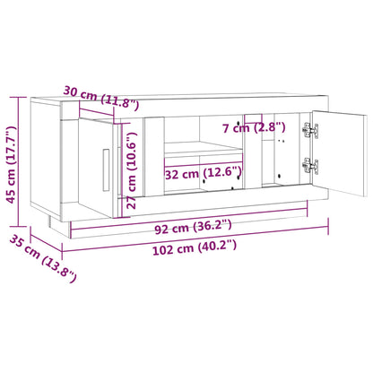 Móvel de TV 102x35x45 cm derivados de madeira cinzento sonoma