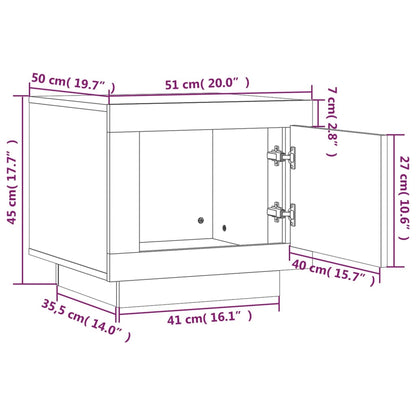 Mesa de centro 51x50x45 cm derivados de madeira cinzento sonoma