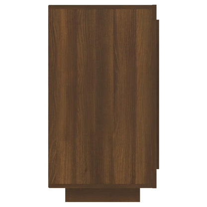 Aparador Label com 1 Porta e 2 Prateleiras Abertas de 80 cm - Castanho - Design Moderno