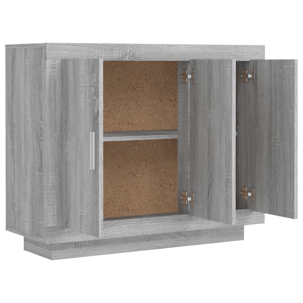 Aparador Davi de 3 Portas de 92cm - Cinzento - Design Moderno