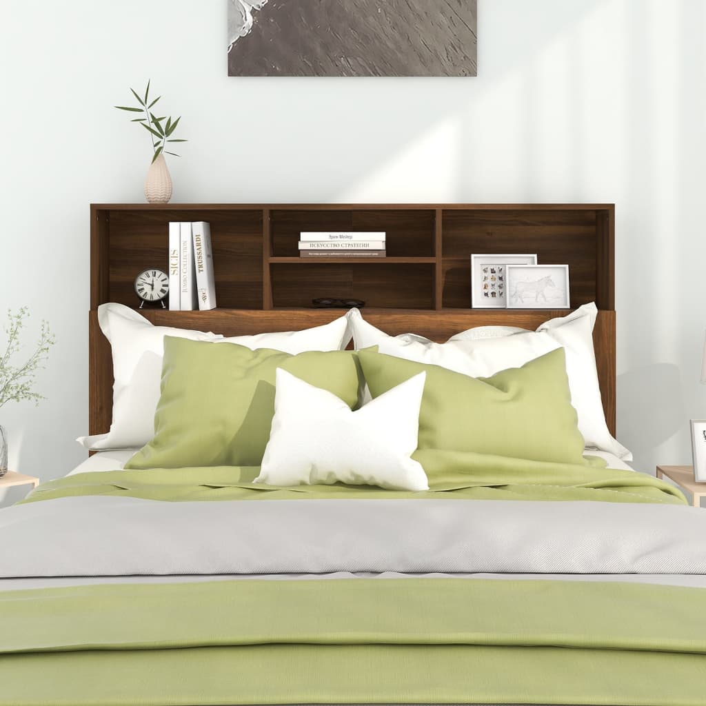 Cabeceira de Cama Dakota com Prateleiras de 140cm - Nogueira - Design Nórdico