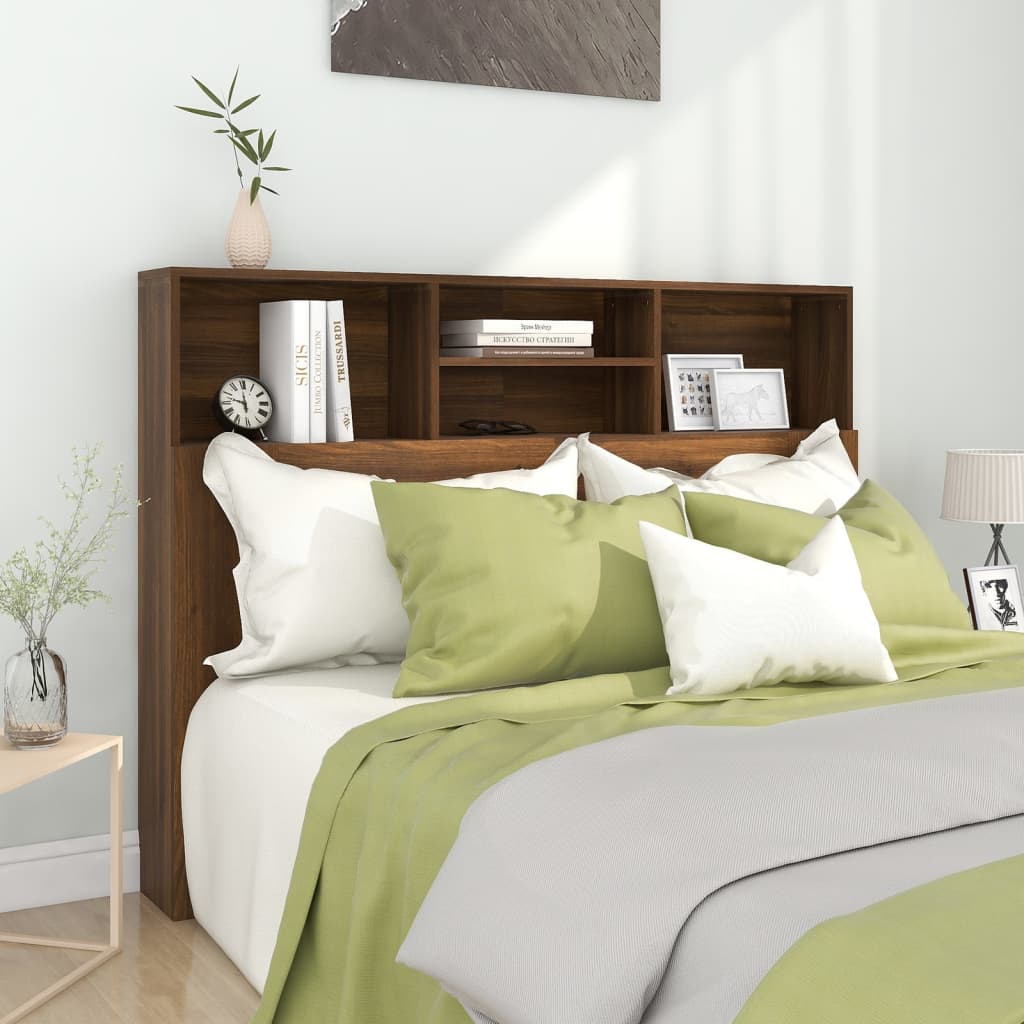 Cabeceira de Cama Dakota com Prateleiras de 140cm - Nogueira - Design Nórdico