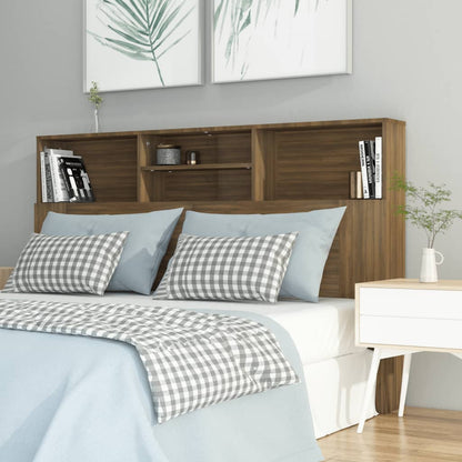 Cabeceira de Cama Dakota com Prateleiras de 160cm - Nogueira - Design Nórdico