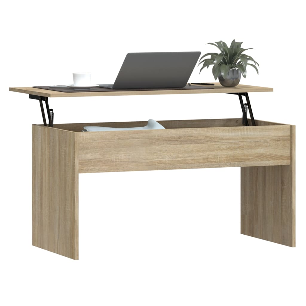 Mesa de Centro Beira Elevatória de 102 cm - Carvalho - Design Moderno