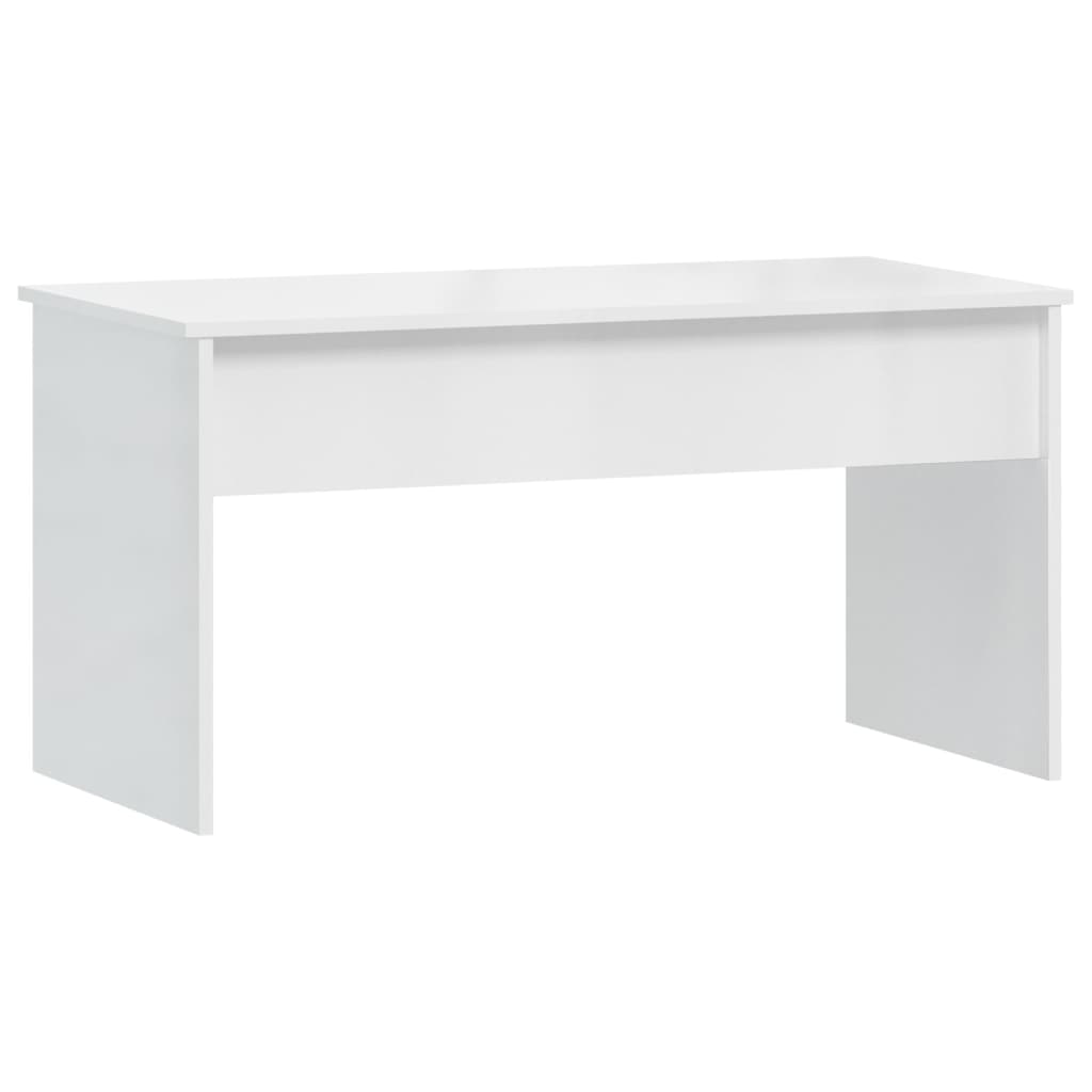 Mesa de Centro Beira Elevatória de 102 cm - Branco Brilhante - Design Moderno