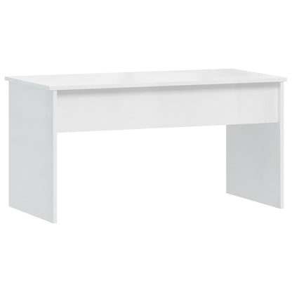 Mesa de Centro Beira Elevatória de 102 cm - Branco Brilhante - Design Moderno