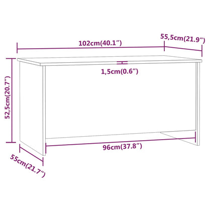 Mesa de centro 102x55,5x52,5 cm madeira processada branco