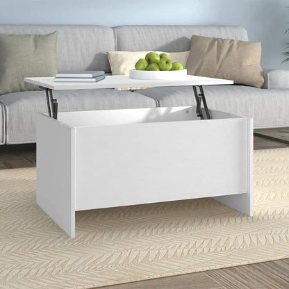 Mesa de Centro Beira Elevatória de 80 cm - Branco - Design Moderno