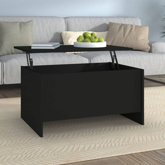 Mesa de Centro Beira Elevatória de 80 cm - Preto - Design Moderno