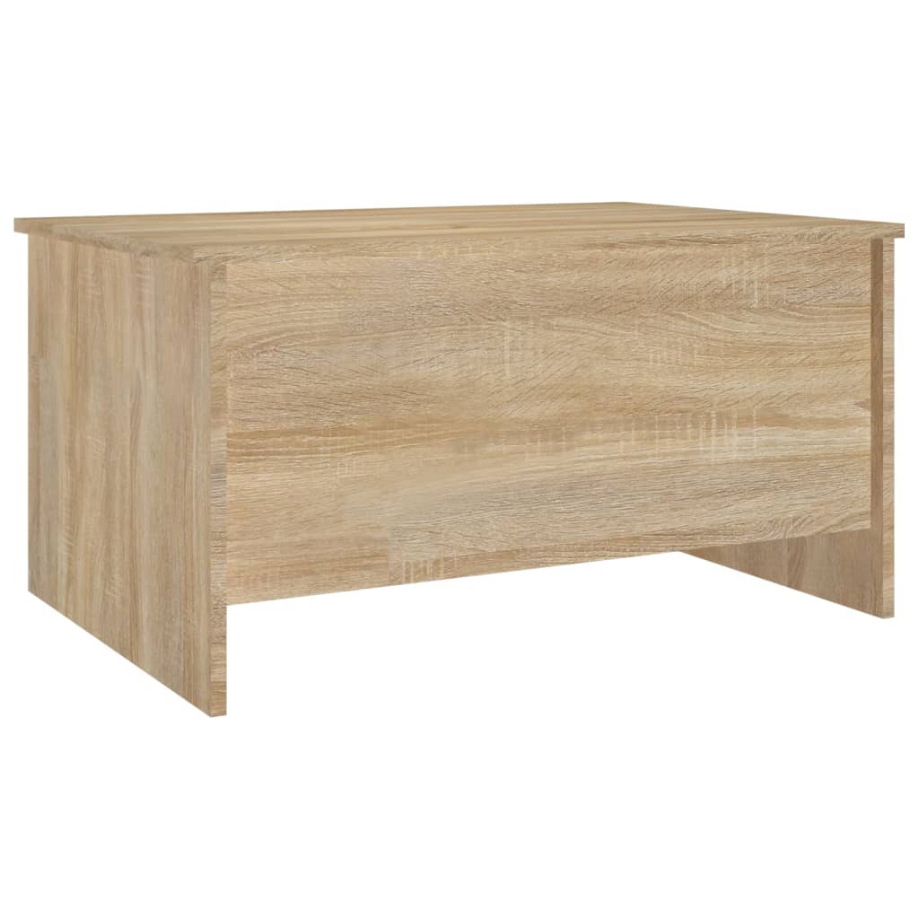 Mesa de Centro Beira Elevatória de 80 cm - Carvalho - Design Moderno