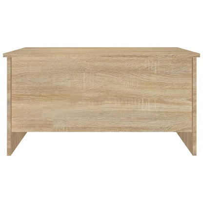 Mesa de Centro Beira Elevatória de 80 cm - Carvalho - Design Moderno