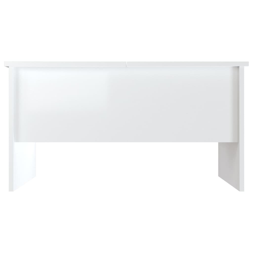 Mesa de Centro Guarda Elevatória - Branco Brilhante - Design Moderno