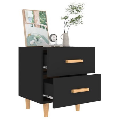 Conjunto de 2 Mesas de Cabeceira Rytus com 2 Gavetas - Preto - Design Nórdico